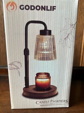 Glass Candle Warmer with Black Base, brand new